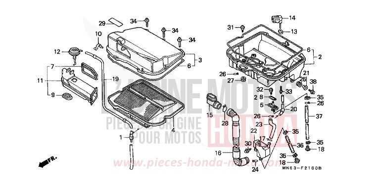 AIR CLEANER for Gold Wing CANDY SPECTRA RED (R176) from 1989